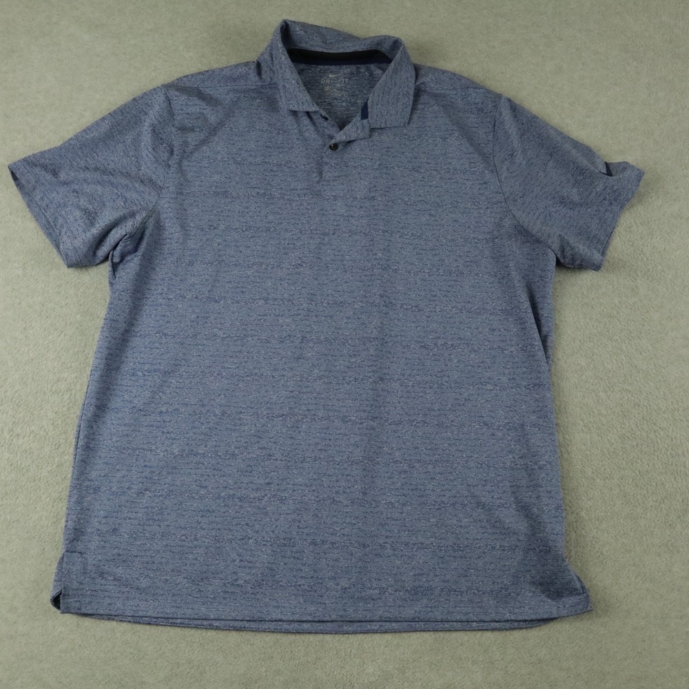 Nike Polo Shirt Mens‎ XL Dri-Fit Performance Golf Stretch Flex Blue Short Sleeve